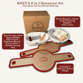 KNEVA 8-in-1 Sourdough Banneton Proofing Basket Set | 23cm Round + 25cm Oval Rattan Banneton